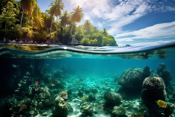 Fototapeta na wymiar Stunning Coral Reef in Raja Ampat, Generative AI