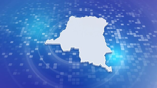 Democratic Republic of the Congo 3D Map on Minimal Background
