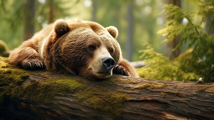 Fototapeta premium A beautiful view of bear in nature. Generative AI.