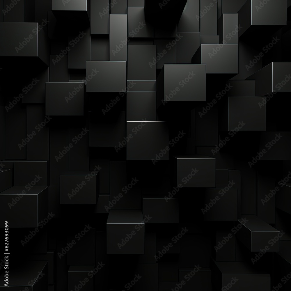 Aufkleber black abstract background with cubes. generative ai