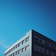 Modern apartment building background with sky. image looking up at the building. generative ai