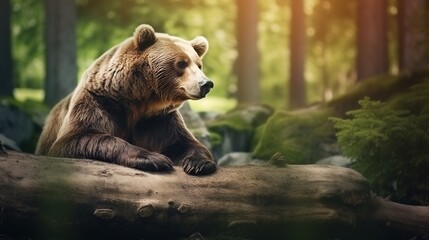 Fototapeta premium A beautiful view of bear in nature. Generative AI.