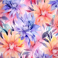 Fototapeta na wymiar Beautiful spring flowers detailed with watercolor. generative ai