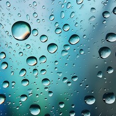 water droplets on glass. Rain condensation. Abstract wet texture. backdrop. generative ai