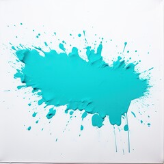 Obraz premium Vector paint splashes. Turquoise pastel splash paint on white background. stain colored banner sign. generative ai