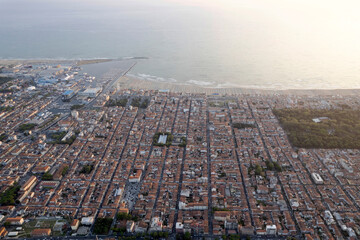 Aerial view of the urbanization of a city