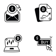 Pack of Trade Market Hand Drawn Icons 

