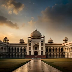 Obraz premium taj mahal at sunset