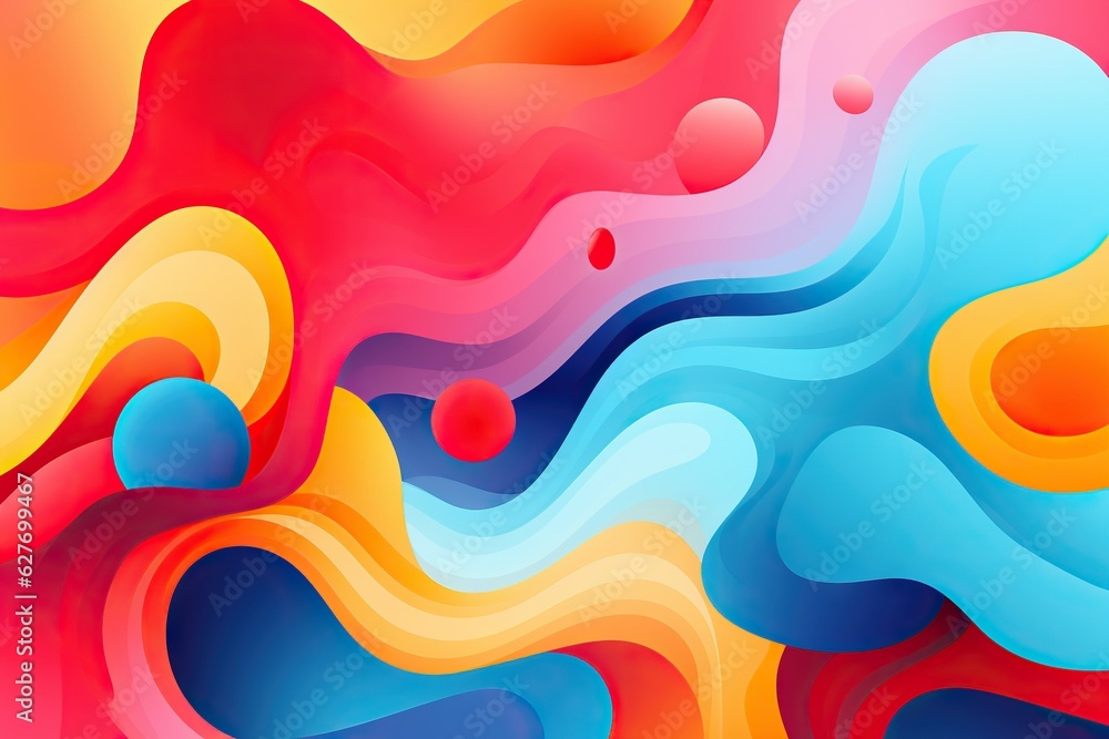 Poster abstract background illustration with a mix of dynamic shapes and vibrant colors beauty generative a