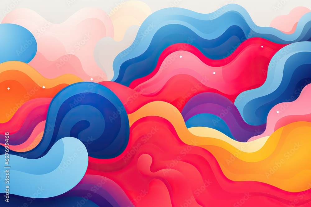 Poster abstract background illustration with a mix of dynamic shapes and vibrant colors motion generative a