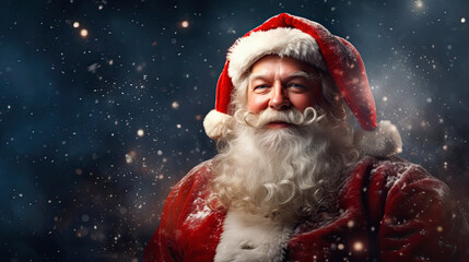 funny Santa Claus , christmas background. ai generative