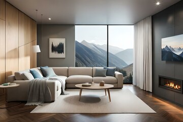 Naklejka na ściany i meble luxury home interior furniture AI Generted
