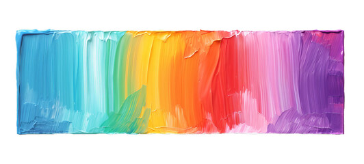 Art painting banner illustration - Oil or acrylic rainbow colors, color paint brushstroke, isolated on transparent or white background png (Generative Ai)