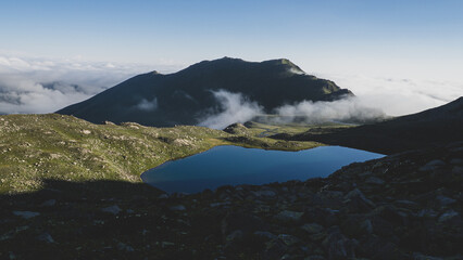 landscape with lake and mountains