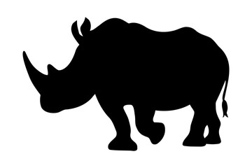 Rhino standing silhouette. Vector illustration