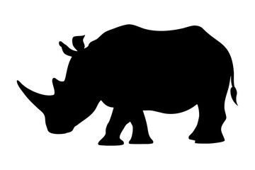 Rhino standing silhouette. Vector illustration