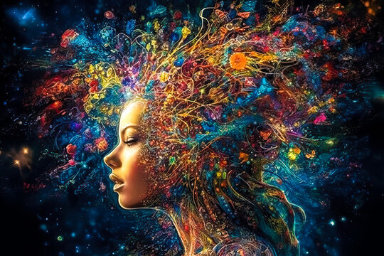 Human brain exploding concept