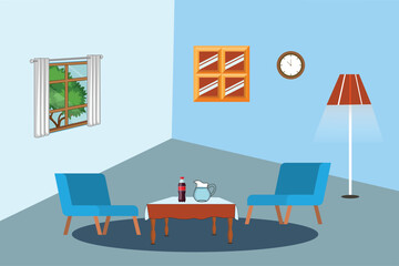 home/House Living Room illustration in vector size.
