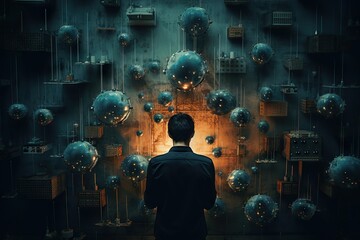 Top View Image Of A Person Managing Network Network Port Security And Mac Address Filtering Engineer Generative AI