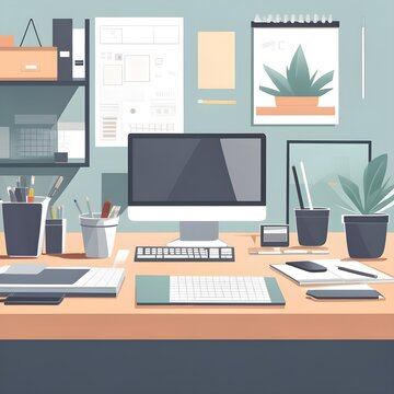 Minimalist set up for personal workspace