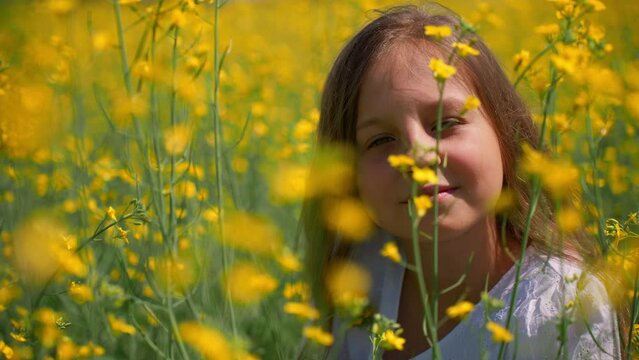 Girl in a yellow field