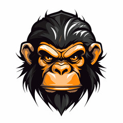 Esport vector logo chimpanzee, chimpanzee icon, chimpanzee head, vector