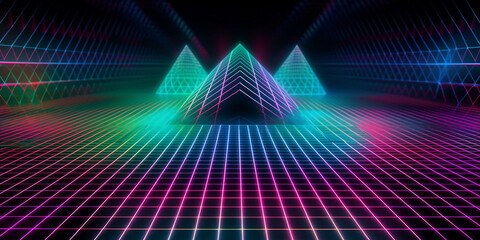 beautiful 3D hologram on a dark background. Generative AI