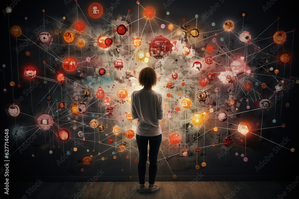 Poster Top View Image Of A Person Using A Neural Networkbased System For Advanced Data Analysis Concepts Generative AI