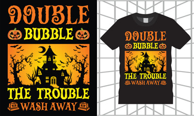 Double Halloween T-Shirt Design vector Graphic template.
