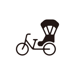 Fototapeta na wymiar Rickshaw icon.Flat silhouette version.