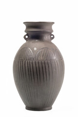 Black vase  isolated on white background.
