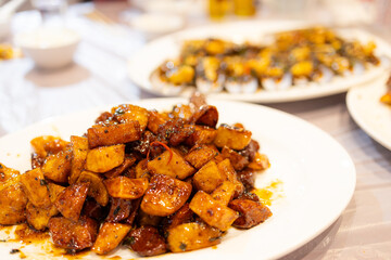 Stir fry potato with beef