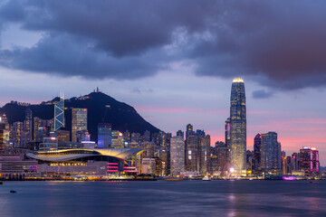 Fototapeta premium Hong Kong city landmark at night