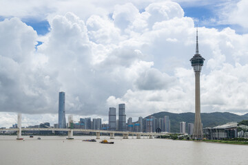 Obraz premium Macau tower in city
