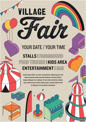 Village Show Fair Festival Event Party Poster Template Design