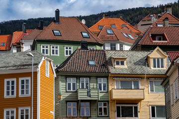 Fototapeta na wymiar Typical architecture in Bergen centre in Norway