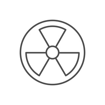Radiation warning symbol line icon