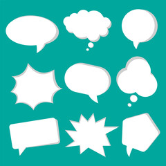 Comic style speech bubbles and thought bubbles vector illustration set