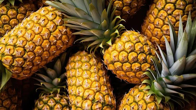 Pineapple or Ripe pineapple, Pile of Organic Pineapple