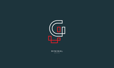 Alphabet letter icon logo GJ