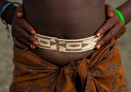 Himba Teenager Belt Made With Pvc, Epupa, Namibia