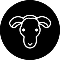 Sheep head line icon, outline vector sign, linear pictogram isolated sign, symbol, vector, art