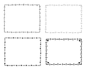 4-Frame by handmade design with simple black line border illustration.
