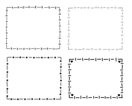 4-Frame by handmade design with simple black line border illustration.