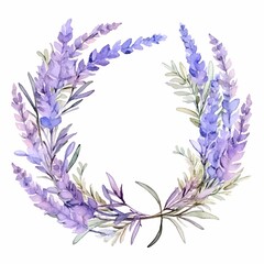 lavender wreath watercolor artwork
