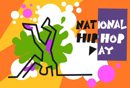 National hip hop day, august 11, social media post, web, poster, background, greeting card, banner concept, suitable for sale, vector illustration. - Powered by Adobe