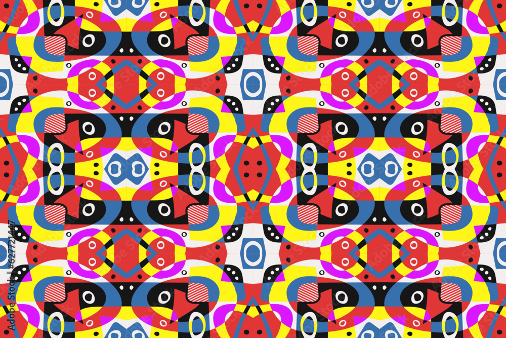 Aufkleber modern contemporary trendy illustration. abstract hand drawn vector background with different color 