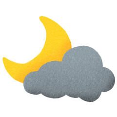 Weather Night Sky Moon Illustration Hand Drawn Doodle