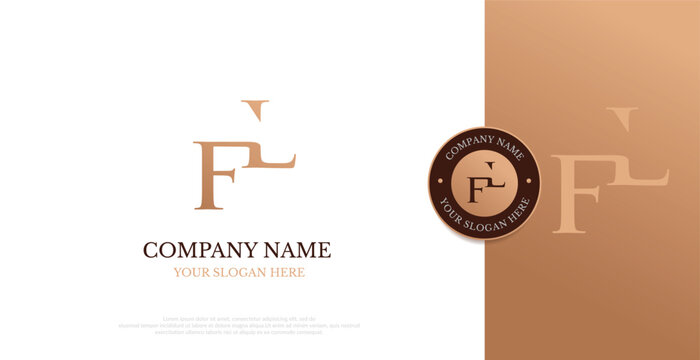 Initial FL Logo Design Vector 