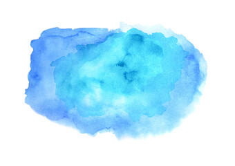 Abstract blue watercolor isolated on white background